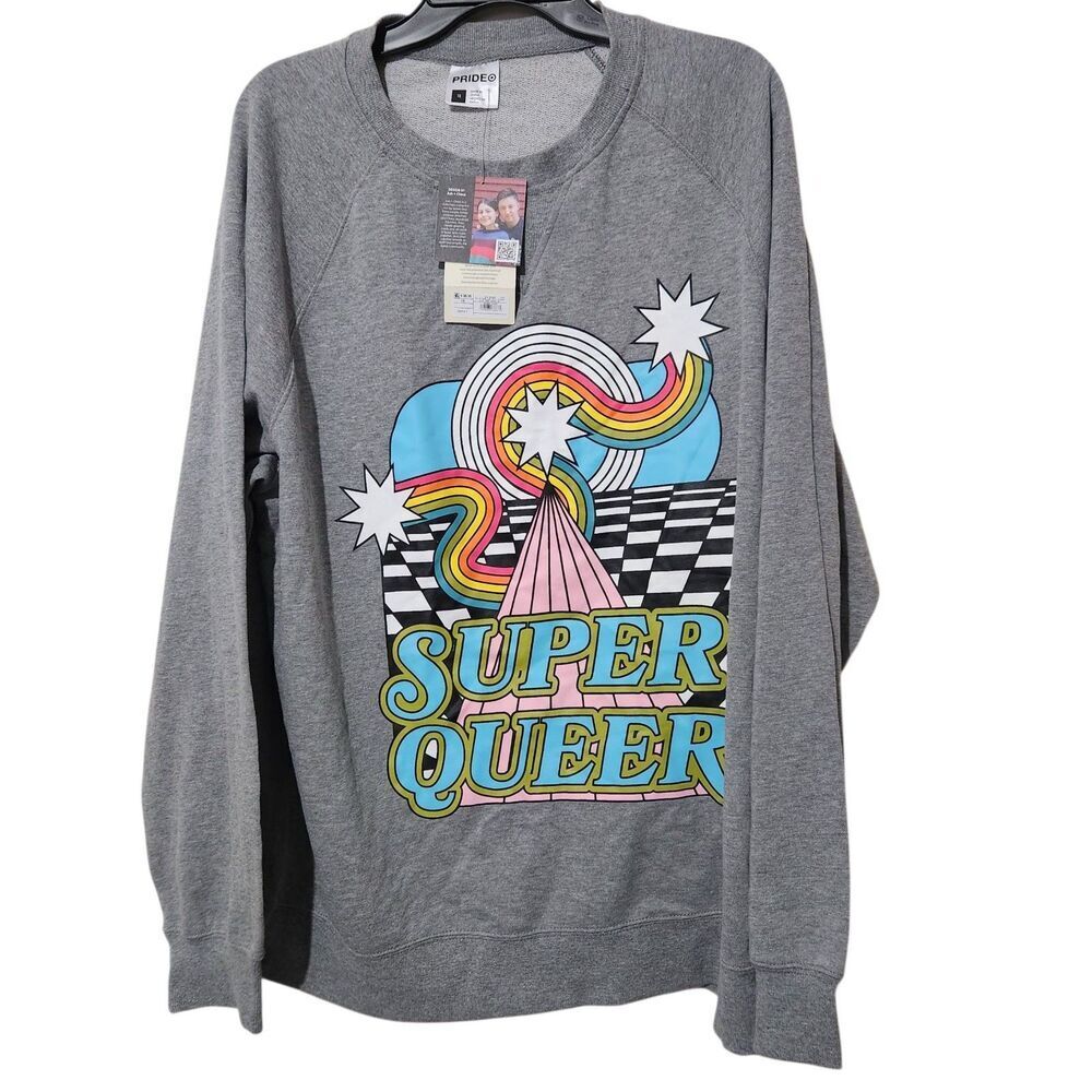 Pride Sweatshirt Size 1X Gray Color.   New